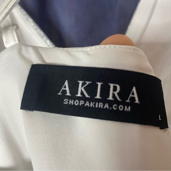 AKIRA Metallic Silver Sparkly Mini Dress Size Large - Picture 11 of 11